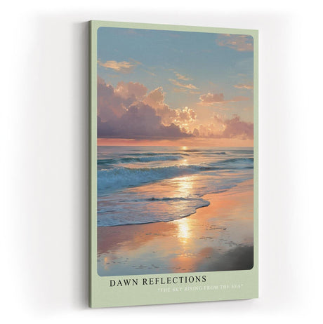 Paul Sinus Wandbild in 40x60cm Morgenstimmung am Meer mit sanften Wellen und goldenen Lichtreflexen im Wasser