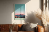 Paul Sinus Wandbild in 40x60cm Mountains at Rest mit von Sonnenlicht gefärbten Bergen unter klarem Himmel für elegante Wandgestaltung