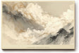 Paul Sinus Wandbild 120x80cm Mountains in Moving Mist asiatische Berglandschaft mit Nebel minimalistische Natur Kunst Poster für Wohnzimmer Schlafzimmer Büro