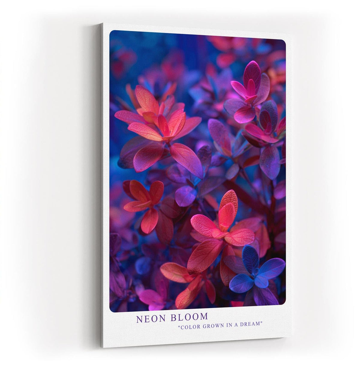 Paul Sinus Wandbild in 40x60cm Neon Bloom – leuchtende Pflanzenblätter in intensiven Neonfarben für moderne Raumgestaltung