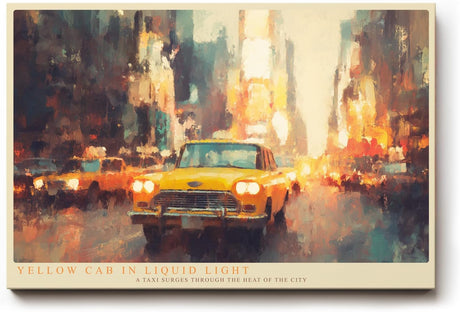 Paul Sinus Wandbild 120x80cm New York Taxi moderne Stadt Kunst impressionistische Metropole Wanddekoration Wohnzimmer Büro