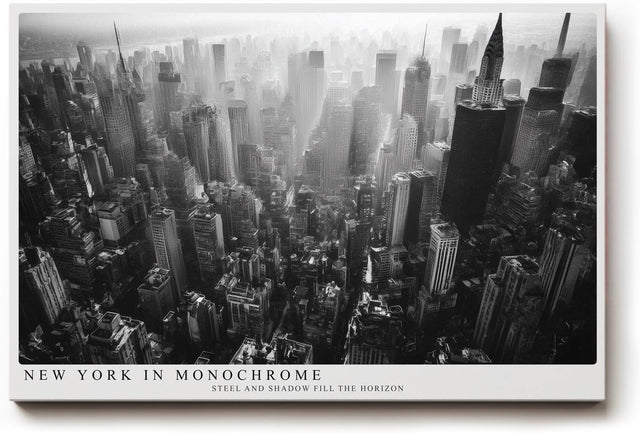 Paul Sinus Wandbild 120x80cm New York in Monochrome schwarz weiß Skyline Manhattan Stadt Fotokunst modernes Architektur Poster für Wohnzimmer Büro