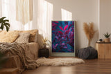 Paul Sinus Wandbild in 40x60cm Night Leaves – elegante Pflanzenblätter in stimmungsvoller Abendfarbpalette aus Pink, Lila und Blau