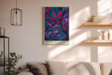Paul Sinus Wandbild in 40x60cm Night Leaves – elegante Pflanzenblätter in stimmungsvoller Abendfarbpalette aus Pink, Lila und Blau