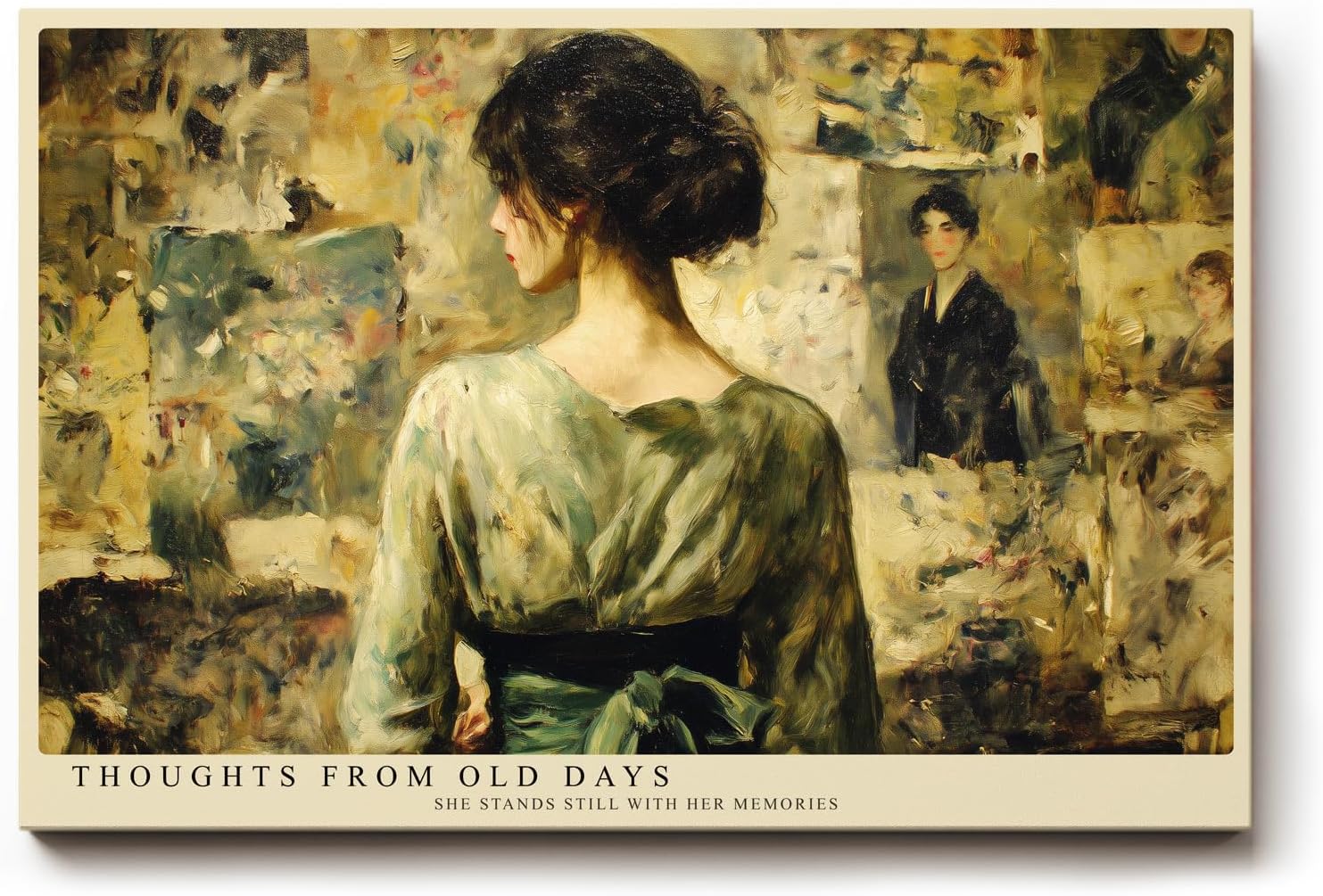 Paul Sinus Wandbild 120x80cm Nostalgisches Frauenportrait Klassische Kunst LeinWandbild 120x80cm Elegante Vintage Wanddekoration