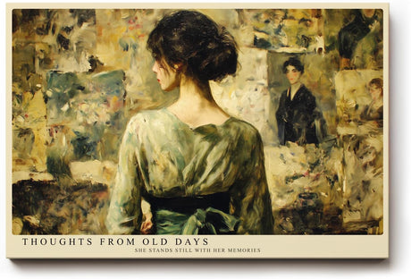 Paul Sinus Wandbild 120x80cm Nostalgisches Frauenportrait Klassische Kunst LeinWandbild 120x80cm Elegante Vintage Wanddekoration