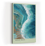 Paul Sinus Wandbild in 40x60cm Ocean Trace Abstrakte Meereswelle in Blauund Türkistönen