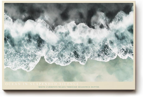 Paul Sinus Wandbild 120x80cm Ocean in Suspended Silence Luftaufnahme Wellen Meer Natur Kunst fuer Wohnzimmer Schlafzimmer und Büro