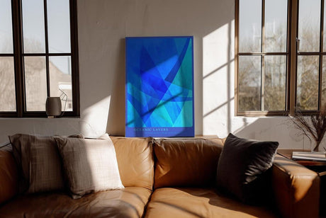 Paul Sinus Wandbild in 40x60cm Oceanic Layers – Abstrakte Tiefen in Blau für moderne Raumgestaltung