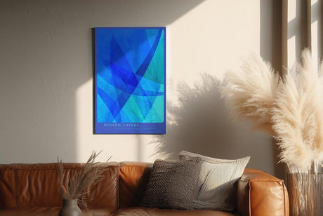 Paul Sinus Wandbild in 40x60cm Oceanic Layers – Abstrakte Tiefen in Blau für moderne Raumgestaltung