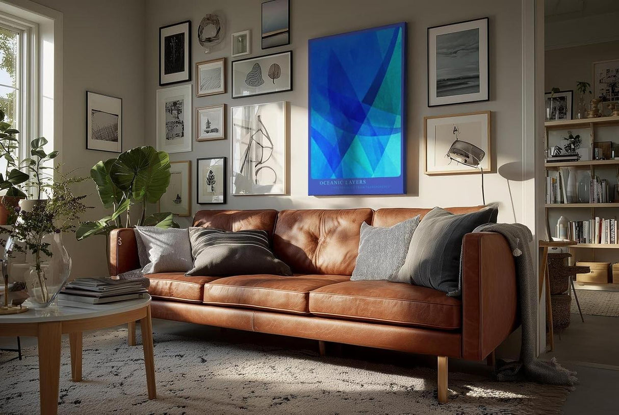Paul Sinus Wandbild in 40x60cm Oceanic Layers – Abstrakte Tiefen in Blau für moderne Raumgestaltung