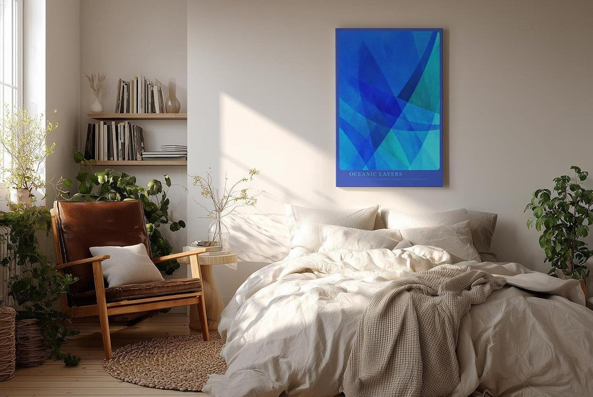 Paul Sinus Wandbild in 40x60cm Oceanic Layers – Abstrakte Tiefen in Blau für moderne Raumgestaltung