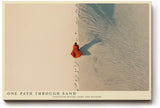 Paul Sinus Wandbild 120x80cm One Path Through Sand Wüstenlandschaft mit Fußspuren minimalistische Natur Fotokunst Poster für Wohnzimmer Büro