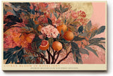 Paul Sinus Wandbild 120x80cm Orangenbaum mit Blueten und Fruechten Botanische Kunst in warmen Naturfarben