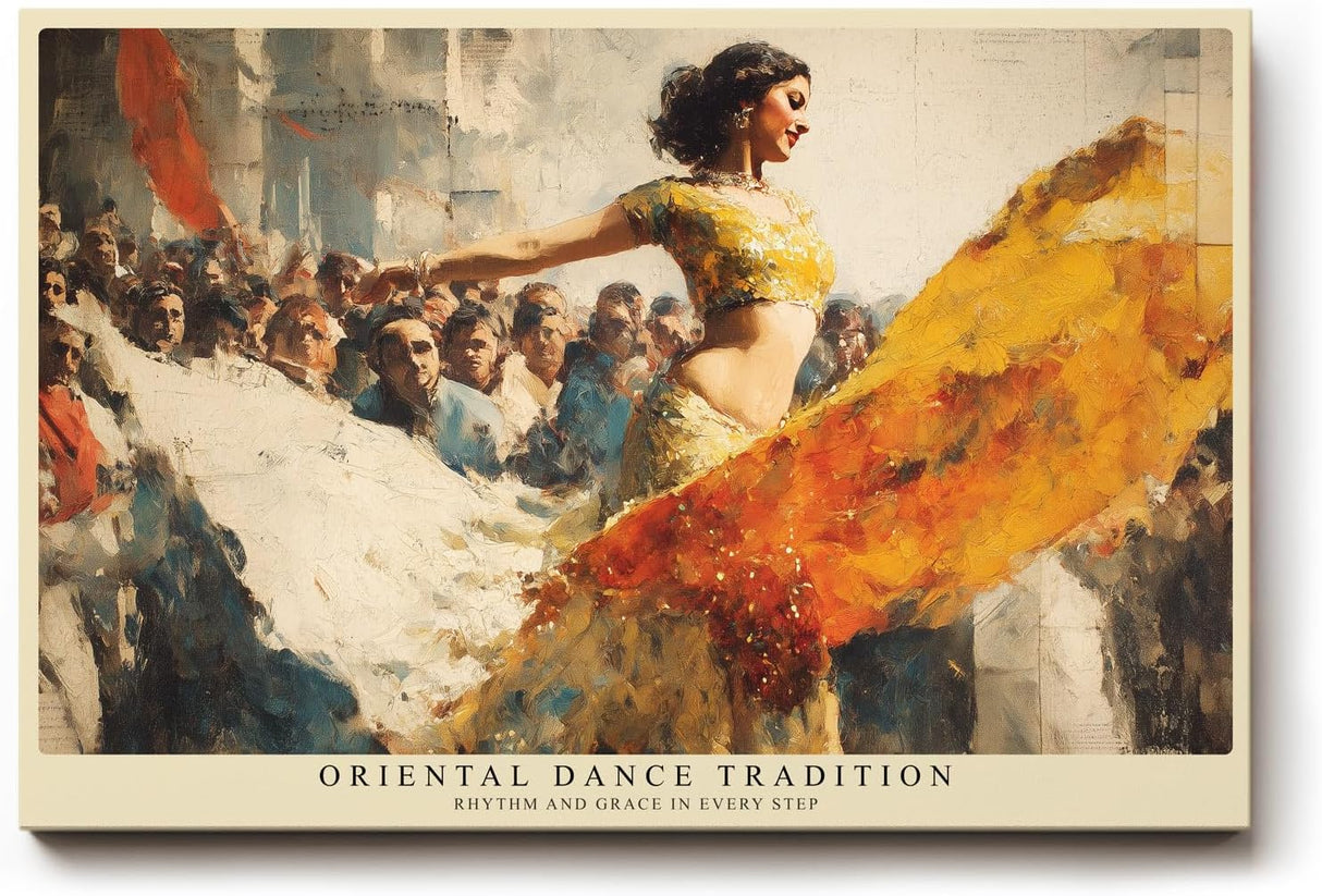 Paul Sinus Wandbild 120x80cm Orientalischer Tanz auf dem Platz – Ausdrucksstarke Szene voller Bewegung und Tradition