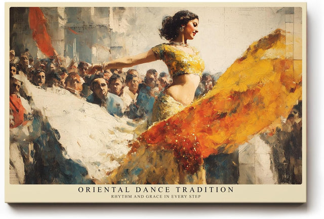 Paul Sinus Wandbild 120x80cm Orientalischer Tanz auf dem Platz – Ausdrucksstarke Szene voller Bewegung und Tradition