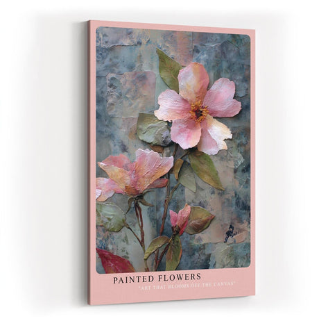 Paul Sinus Wandbild in 40x60cm Painted Flowers – kunstvolle Blütendarstellung in pastellfarbenem Relief-Stil
