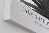 Paul Sinus Wandbild in 40x60cm Palm Shadows – Schwarz-weißes Palmenblattmotiv mit markanten Lichtund Schattenspielen
