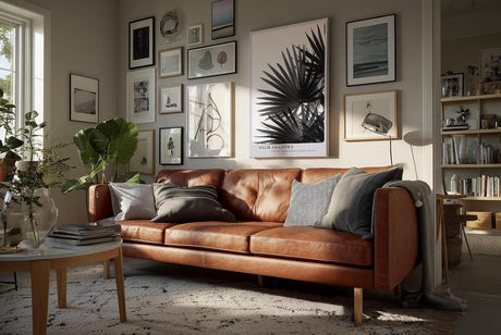 Paul Sinus Wandbild in 40x60cm Palm Shadows – Schwarz-weißes Palmenblattmotiv mit markanten Lichtund Schattenspielen