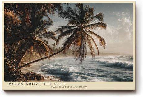 Paul Sinus Wandbild 120x80cm Palms Above the Surf tropischer Strand mit Palmen und Meer Natur Landschaft Poster für Wohnzimmer Schlafzimmer