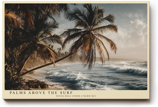 Paul Sinus Wandbild 120x80cm Palms Above the Surf tropischer Strand mit Palmen und Meer Natur Landschaft Poster für Wohnzimmer Schlafzimmer
