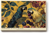Paul Sinus Wandbild 120x80cm Papageien im Tropischen Garten Farbenfrohe Exotische Vogelkunst mit Früchten Natur Wanddekoration