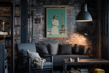 Paul Sinus Wandbild in 40x60cm Paris – elegante Frau in Weiß vor dem Eiffelturm im Retro-Stil
