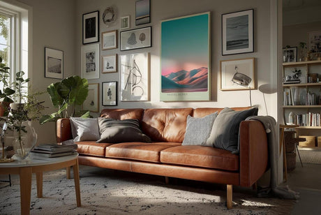 Paul Sinus Wandbild in 40x60cm Pastel Dunes mit sanft geschwungenen Dünen im goldenen Abendlicht für elegante Wandgestaltung