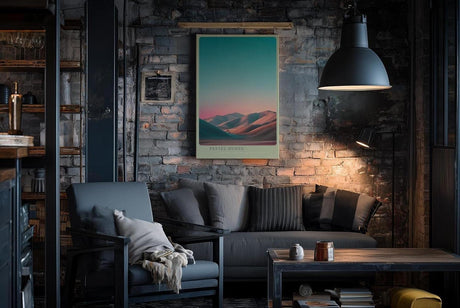 Paul Sinus Wandbild in 40x60cm Pastel Dunes mit sanft geschwungenen Dünen im goldenen Abendlicht für elegante Wandgestaltung