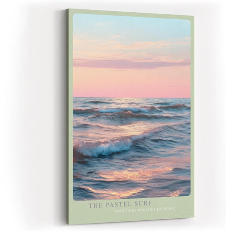 Paul Sinus Wandbild in 40x60cm Pastellfarbener Wellengang im Abendlicht mit sanften Lichtreflexen auf dem Wasser