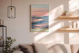 Paul Sinus Wandbild in 40x60cm Pastellfarbener Wellengang im Abendlicht mit sanften Lichtreflexen auf dem Wasser