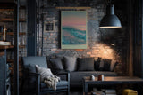 Paul Sinus Wandbild in 40x60cm Pastellfarbenes Meer bei Sonnenuntergang mit sanften Wellen und rosa-blauem Himmel