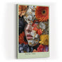Paul Sinus Wandbild in 40x60cm Petal Veil mit Frauenportrait hinter floraler Komposition in kräftigen Farben für elegante Wandgestaltung