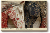 Paul Sinus Wandbild 120x80cm Pferde Kunst modern rot gold schwarz Tier Kunstdruck grosses Kunstbild elegante Wanddekoration fuer Wohnzimmer Büro Flur