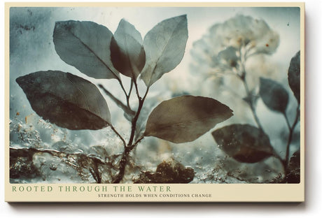 Paul Sinus Wandbild 120x80cm Pflanze im Wasser Natur Makro Fotokunst grün blau Kunstdruck ruhige botanische