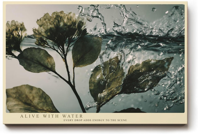 Paul Sinus Wandbild 120x80cm Pflanzenzweig im Wasser dynamische Naturfotografie frische botanische Kunst stilvolle Wanddekoration fuer Wohnzimmer Büro