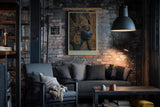 Paul Sinus Wandbild in 40x60cm Pharaoh of the Stars – Ägyptisches Herrscherprofil in Blau-Gold mit Hieroglyphen