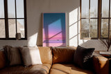 Paul Sinus Wandbild in 40x60cm Pink Horizon mit farbintensivem Sonnenaufgangshimmel in Pinkund Blautönen für moderne Wandgestaltung