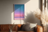 Paul Sinus Wandbild in 40x60cm Pink Horizon mit farbintensivem Sonnenaufgangshimmel in Pinkund Blautönen für moderne Wandgestaltung
