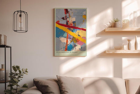 Paul Sinus Wandbild in 40x60cm Playground in Paint Abstraktes Farbspiel mit diagonalen Linien und vielfältigen Farbflächen in pastoser Struktur