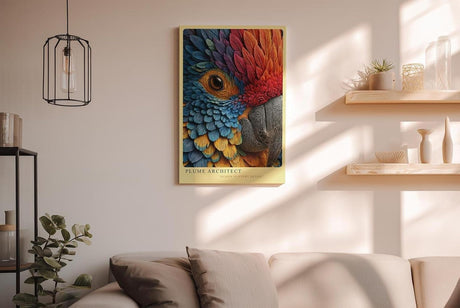 Paul Sinus Wandbild in 40x60cm Plume Architect Farbenprächtiges Papageienportrait in intensiven Tönen