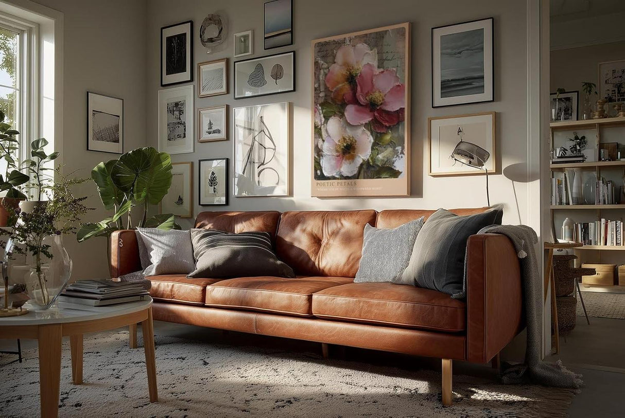 Paul Sinus Wandbild in 40x60cm Poetic Petals – romantische Blumenkomposition in pastellfarbenem Relief-Stil mit kunstvollen Details