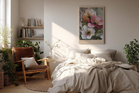 Paul Sinus Wandbild in 40x60cm Poetic Petals – romantische Blumenkomposition in pastellfarbenem Relief-Stil mit kunstvollen Details