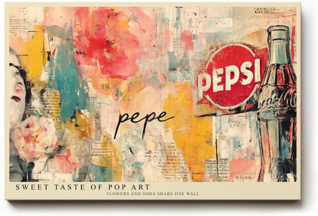 Paul Sinus Wandbild 120x80cm Pop Art Collage Retro Werbung und Blumen Moderne Bunte Kunst Wanddekoration