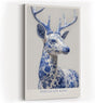 Paul Sinus Wandbild in 40x60cm Porcelain King – majestätischer Hirsch in edler Blau-Weiß-Optik mit detailreicher Porzellanstruktur