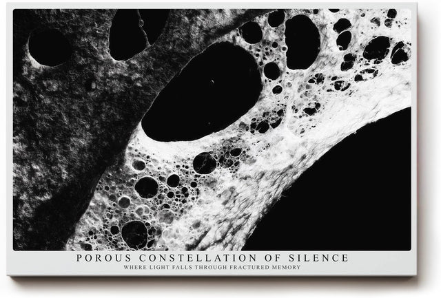 Paul Sinus Wandbild 120x80cm Porous Constellation of Silence Abstrakte Schwarz Weiss Struktur Kunst Modernes Design Wandbild 120x80cm