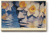 Paul Sinus Wandbild 120x80cm Portrait mit Blumen und Wasser Moderne Kunstmotiv mit floraler Spiegelung und sommerlicher Stimmung
