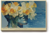 Paul Sinus Wandbild 120x80cm Portrait mit Narzissen Surreale Blumen Kunst Moderne Illustration mit floraler Komposition