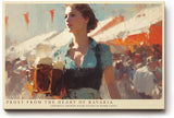 Paul Sinus Wandbild 120x80cm Prost from the Heart of Bavaria Oktoberfest Szene mit Bierkrügen Kunst Poster für Wohnzimmer Küche Bar