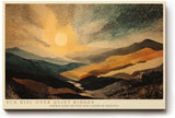 Paul Sinus Wandbild 120x80cm Punktmalerei Landschaft Sonnenuntergang Berge moderne Natur Kunst Wanddekoration Wohnzimmer